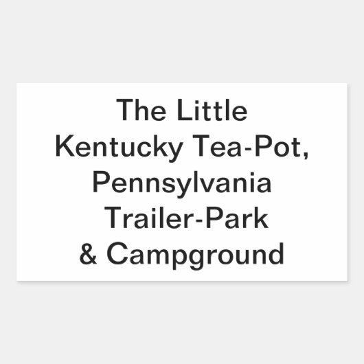 Sticker Rectangulaire Petit Kentucky-Teapot, Pa. Hankamer Artjunkhaus (Devant)