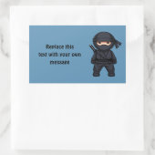 Sticker Rectangulaire Petit Ninja Warrior sur Bleu (Sac)