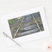 Sticker Rectangulaire Petit Oiseau unique sur les voies ferrées, Merci (Enveloppe)