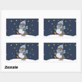 Sticker Rectangulaire Petit pingouin (Feuille)