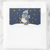 Sticker Rectangulaire Petit pingouin (Sac)