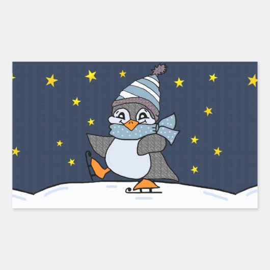 Sticker Rectangulaire Petit pingouin (Devant)