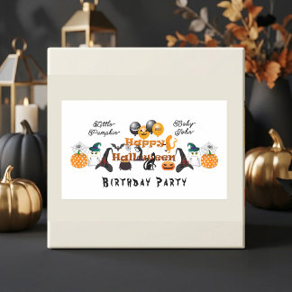 Sticker Rectangulaire Petite Citrouille Joyeux Halloween Fête Ballon Fun