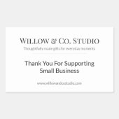 Sticker Rectangulaire Petite Entreprise Minimale (Devant)
