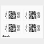 Sticker Rectangulaire Petite entreprise Votre logo Code QR Merci (Feuille)