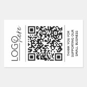 Sticker Rectangulaire Petite entreprise Votre logo Code QR Merci (Devant)