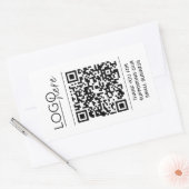 Sticker Rectangulaire Petite entreprise Votre logo Code QR Merci (Enveloppe)
