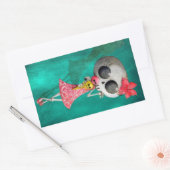 Sticker Rectangulaire Petite Miss Mort avec crème glacée Halloween (Enveloppe)