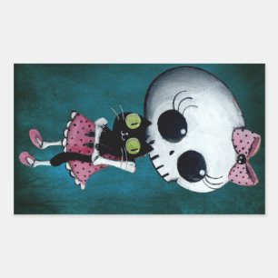 Sticker Rectangulaire Petite Mlle Death - beauté de Halloween