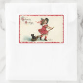 Sticker Rectangulaire Petite sorcière vintage (Sac)