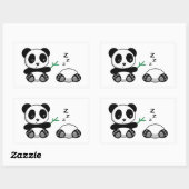 Sticker Rectangulaire Petites Pandas (Feuille)
