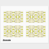 Sticker Rectangulaire Petites Roses Jaunes (Feuille)