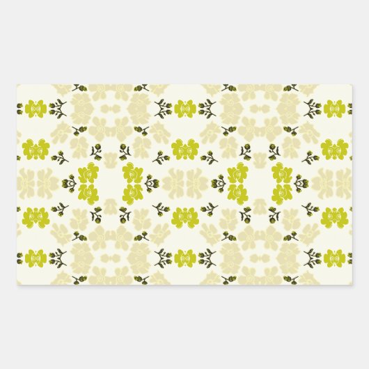 Sticker Rectangulaire Petites Roses Jaunes (Devant)