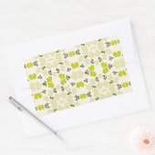 Sticker Rectangulaire Petites Roses Jaunes (Enveloppe)