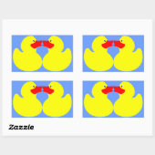 Sticker Rectangulaire petits canards jaunes (Feuille)