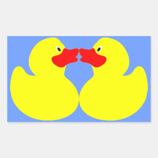 Sticker Rectangulaire petits canards jaunes (Devant)