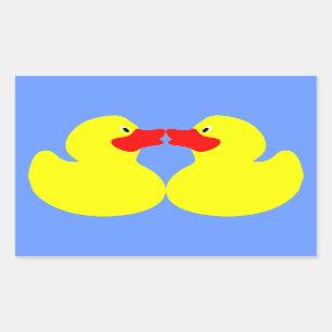Sticker Rectangulaire petits canards jaunes