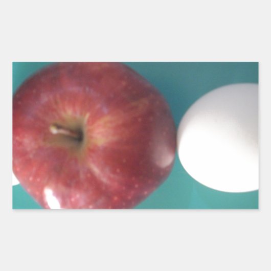 Sticker Rectangulaire Petits-déjeuners copains : Deux oeufs $an Apple St (Devant)