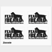 Sticker Rectangulaire Peur de la barbe - Allemand À poils durs Pointer G (Feuille)