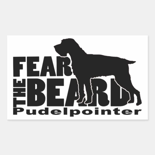 Sticker Rectangulaire Peur de la barbe - Pudelpointer Gear (Devant)
