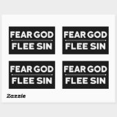 Sticker Rectangulaire Peur Dieu - Fuir le péché - chrétien (Feuille)