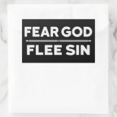Sticker Rectangulaire Peur Dieu - Fuir le péché - chrétien (Sac)