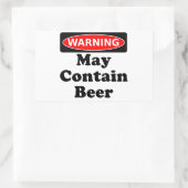 Sticker Rectangulaire Peut contenir de la bière (Sac)