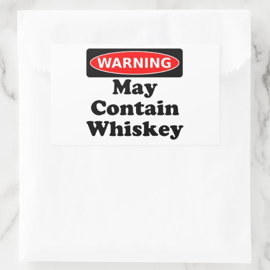 Sticker Rectangulaire Peut contenir un Whiskey (Sac)