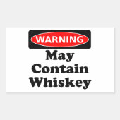 Sticker Rectangulaire Peut contenir un Whiskey (Devant)