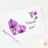 Sticker Rectangulaire phalaenopsis d'orchidées violettes merci (Enveloppe)