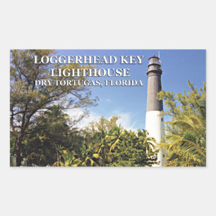 Sticker Rectangulaire Phare Clé de la tête de bois, Tortugas Sec Floride