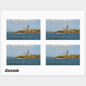 Sticker Rectangulaire Phare de Beavertail, Rhode Island (Feuille)