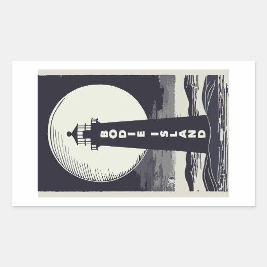 Sticker Rectangulaire Phare de Bodie Island North Carolina Moon (Devant)