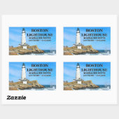Sticker Rectangulaire Phare de Boston, Massachusetts (Feuille)