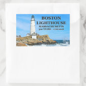 Sticker Rectangulaire Phare de Boston, Massachusetts (Sac)
