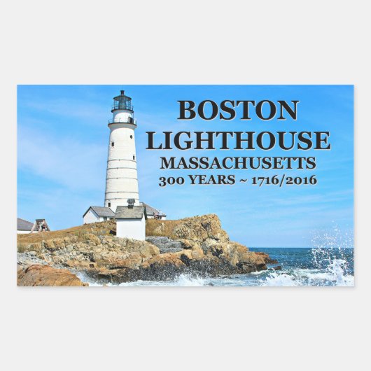 Sticker Rectangulaire Phare de Boston, Massachusetts (Devant)