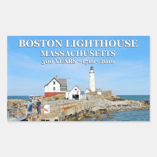 Sticker Rectangulaire Phare de Boston, Massachusetts (Devant)