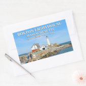 Sticker Rectangulaire Phare de Boston, Massachusetts (Enveloppe)
