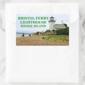 Sticker Rectangulaire Phare de Bristol Ferry, Rhode Island (Sac)