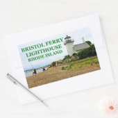 Sticker Rectangulaire Phare de Bristol Ferry, Rhode Island (Enveloppe)