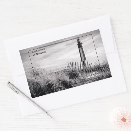 Sticker Rectangulaire Phare de Cape Henry (Enveloppe)