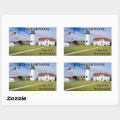 Sticker Rectangulaire Phare de Chatham, Massachusetts de Cape Cod (Feuille)