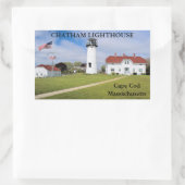 Sticker Rectangulaire Phare de Chatham, Massachusetts de Cape Cod (Sac)