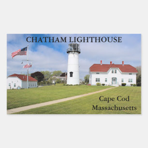Sticker Rectangulaire Phare de Chatham, Massachusetts de Cape Cod