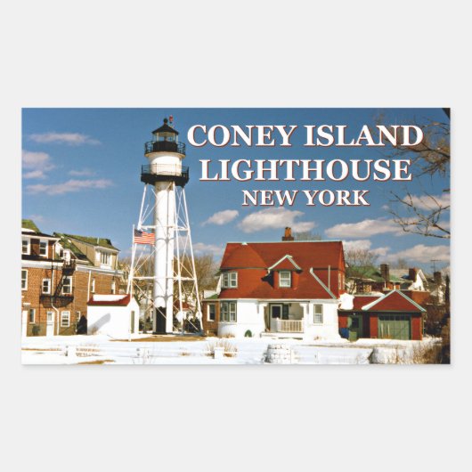 Sticker Rectangulaire Phare de Coney Island, New York (Devant)