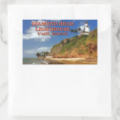 Sticker Rectangulaire Phare de Diamond Head, O'ahu, Hawai'i (Sac)
