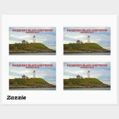 Sticker Rectangulaire Phare de Faulkners Island, Connecticut (Feuille)