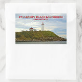Sticker Rectangulaire Phare de Faulkners Island, Connecticut (Sac)