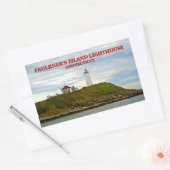 Sticker Rectangulaire Phare de Faulkners Island, Connecticut (Enveloppe)