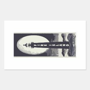 Sticker Rectangulaire Phare de Fire Island New York Moon